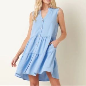 Button front swing dress